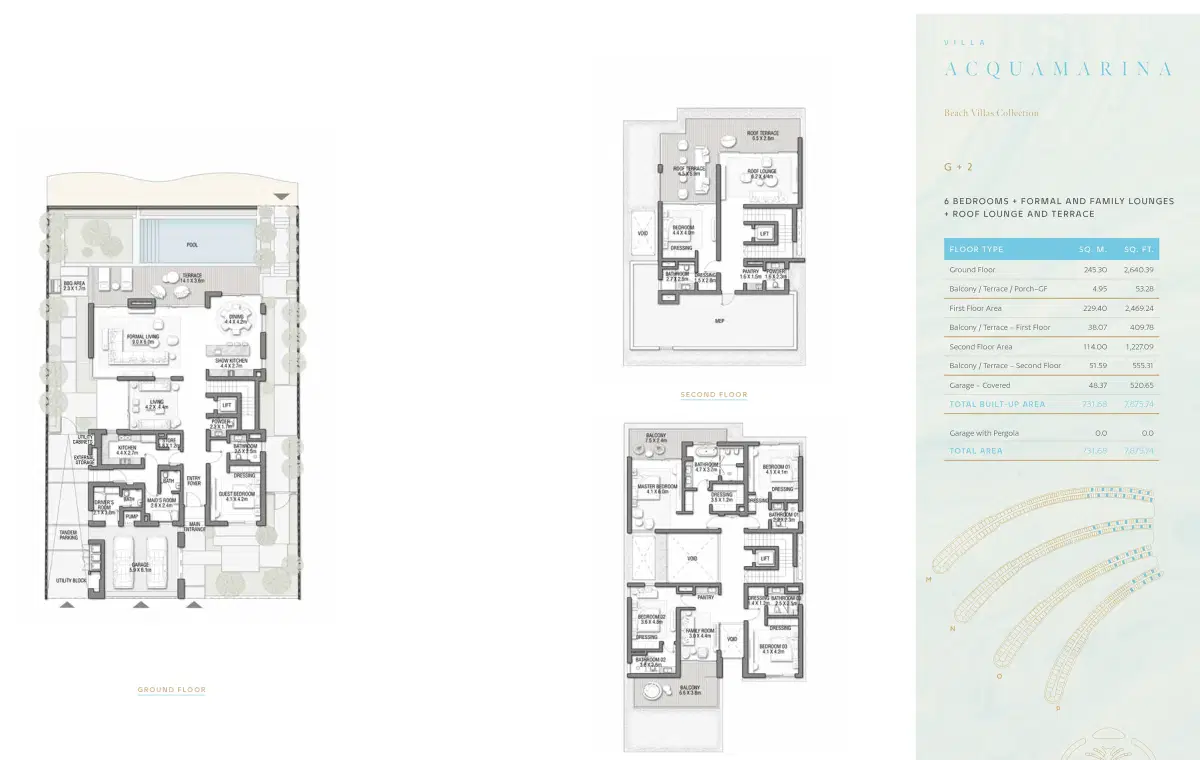 Palm Jebel Ali Villas 6 Bedroom Villas Floor Plan