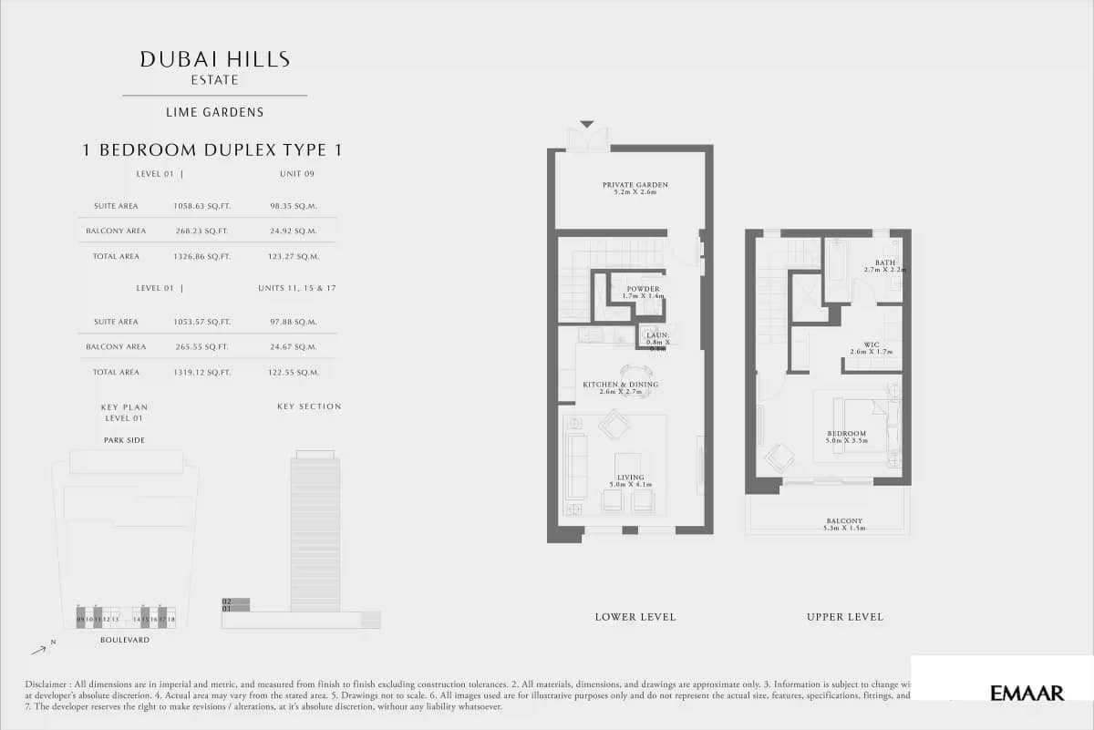 1 Bedroom Duplexes