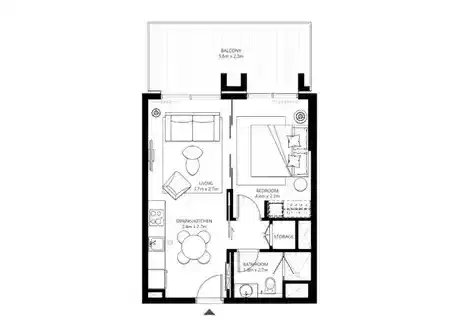 EMAAR Socio Apartments at Dubai Hills Estate Dubai 1 BR Apartments Floor Plan