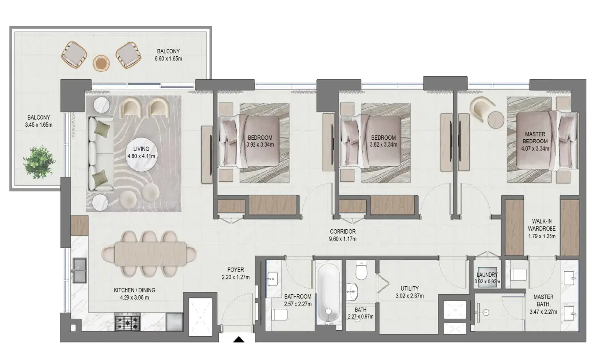 3 Bedroom Apartments