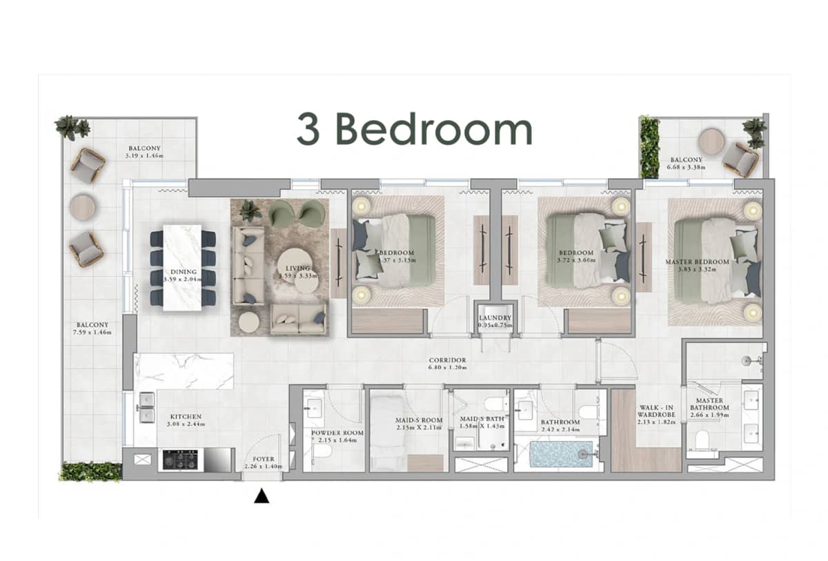 3 Bedroom Apartments