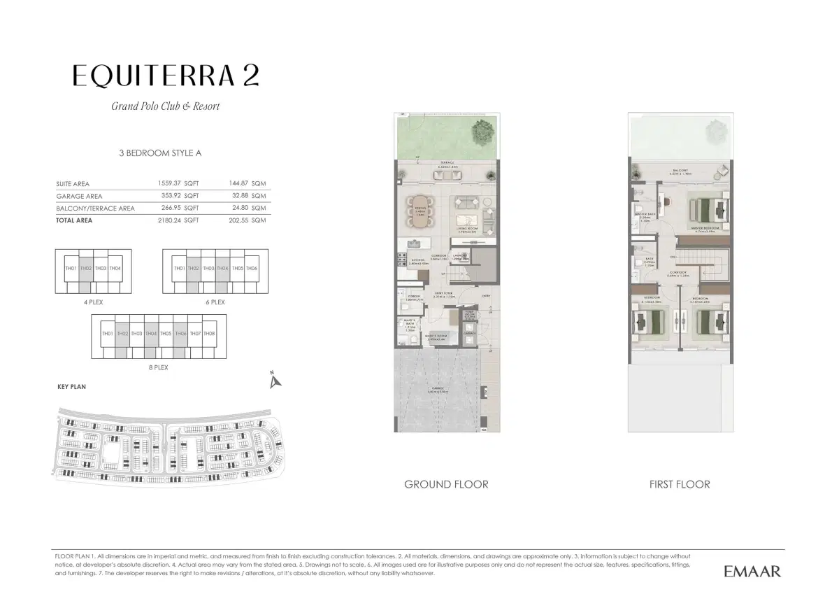Emaar Equiterra 2 At Grand Polo Club And Resort 3 BR Townhouses Floor Plan