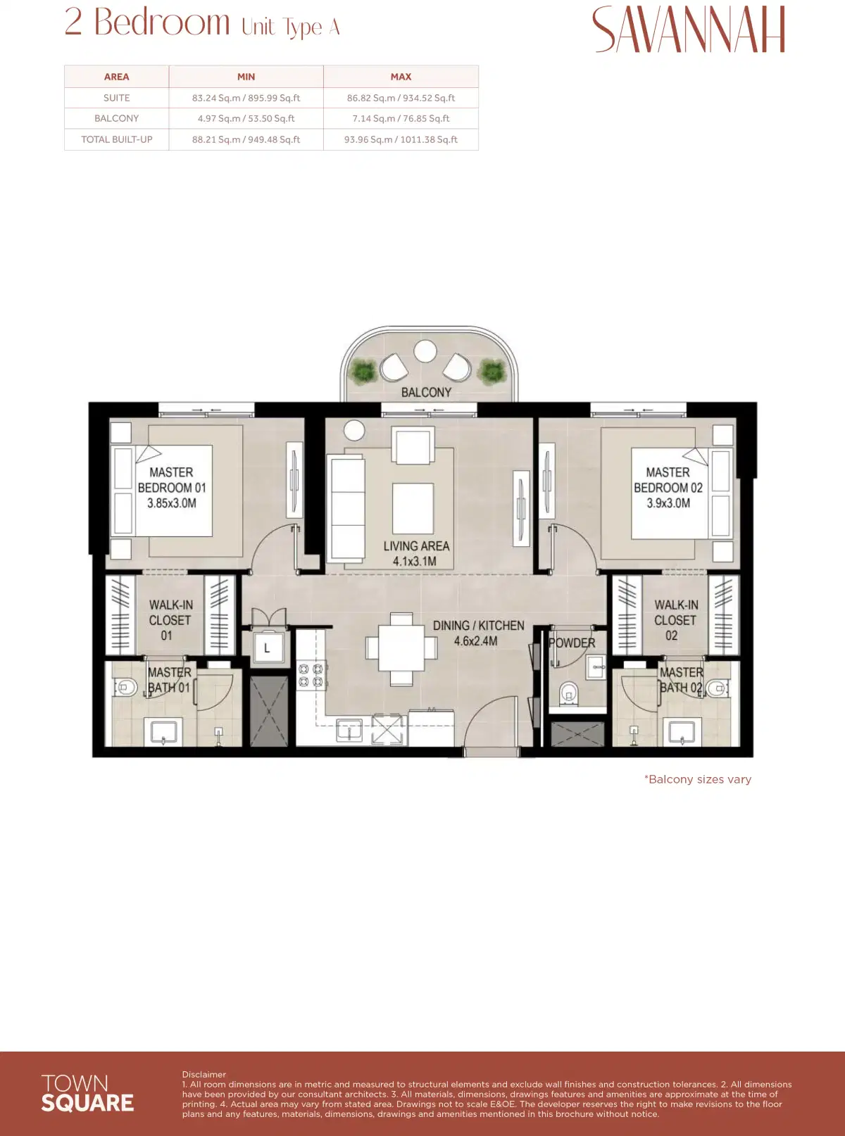 Savannah by Nshama 2 Bedroom Apartments Floor Plan