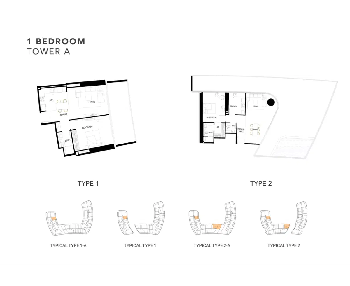 Binghatti Hills Dubai Science Park 1 BR Apartment Floor Plan