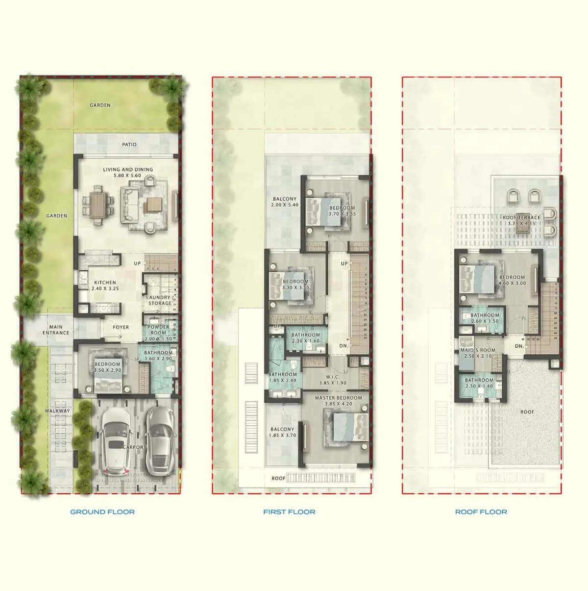 5 Mid Unit Bedroom Townhouses