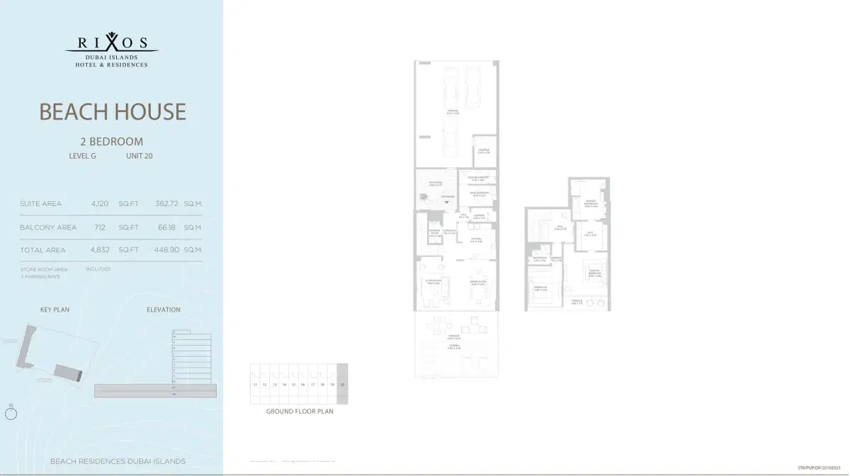 Nakheel Rixos Phase 2 Dubai 2 BR Floor Plan 4,832 Sq. Ft.