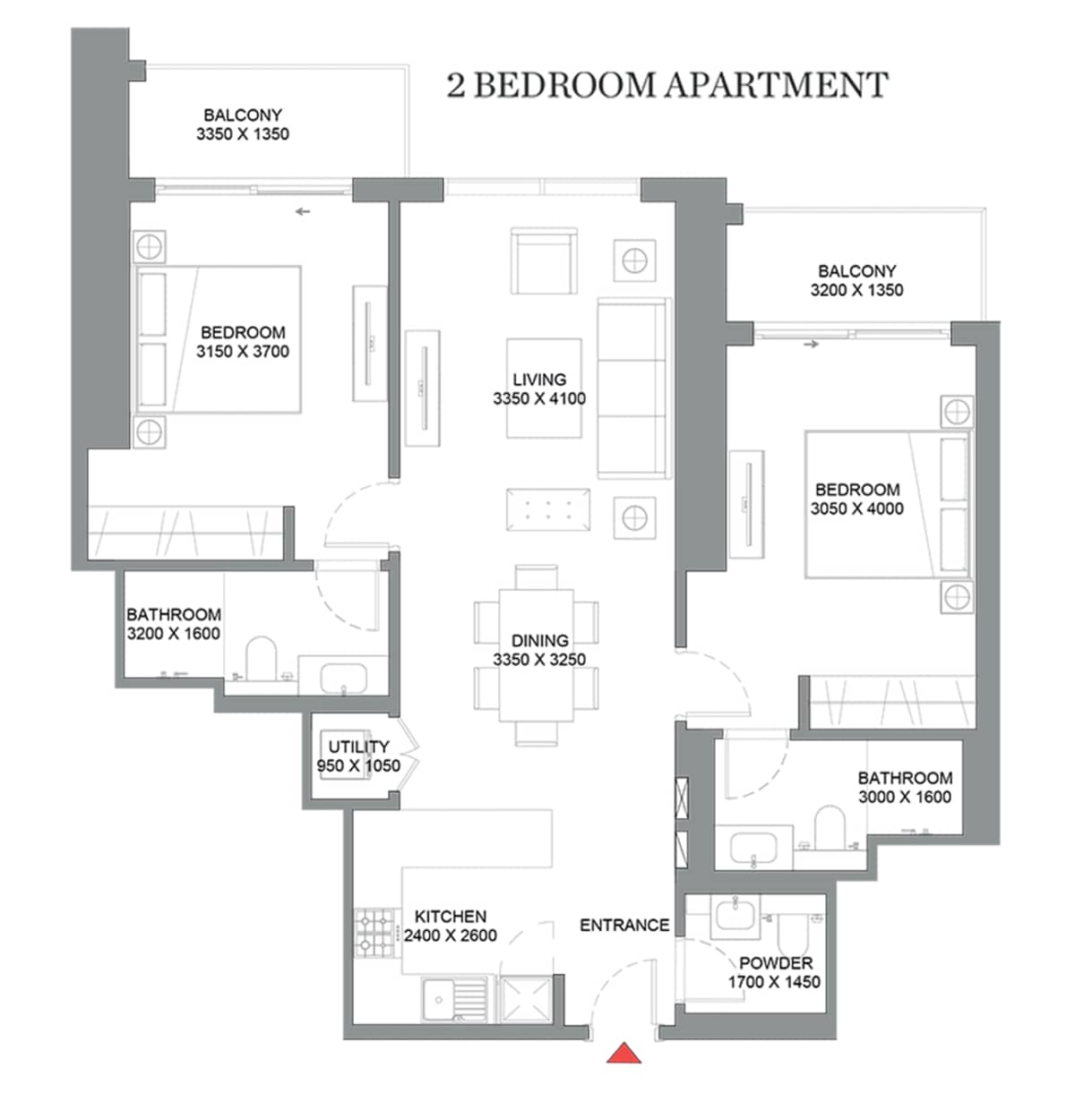 2 Bedroom Apartments