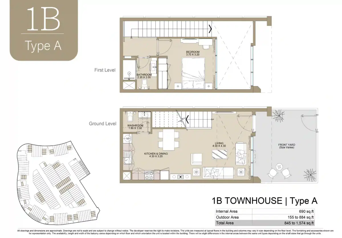1 Bedroom Townhouses
