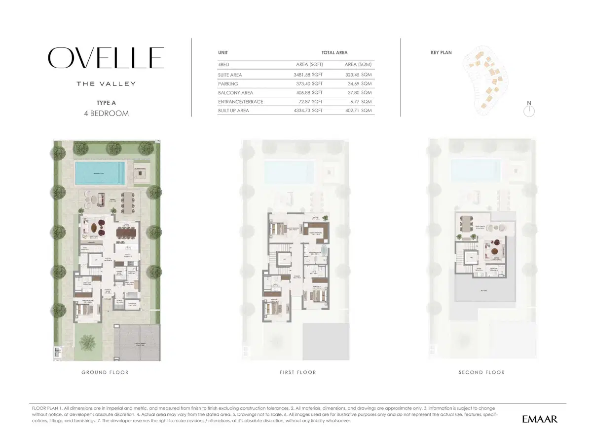 Emaar Ovelle at The Valley | Luxury Villas in Dubai 4 BR Villa Floor Plan