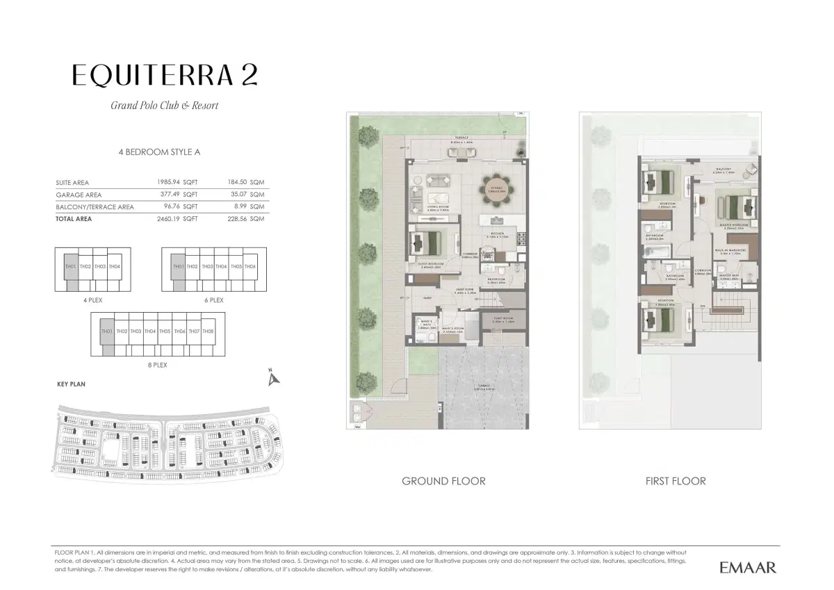 Emaar Equiterra 2 At Grand Polo Club And Resort 4 BR Townhouses Floor Plan