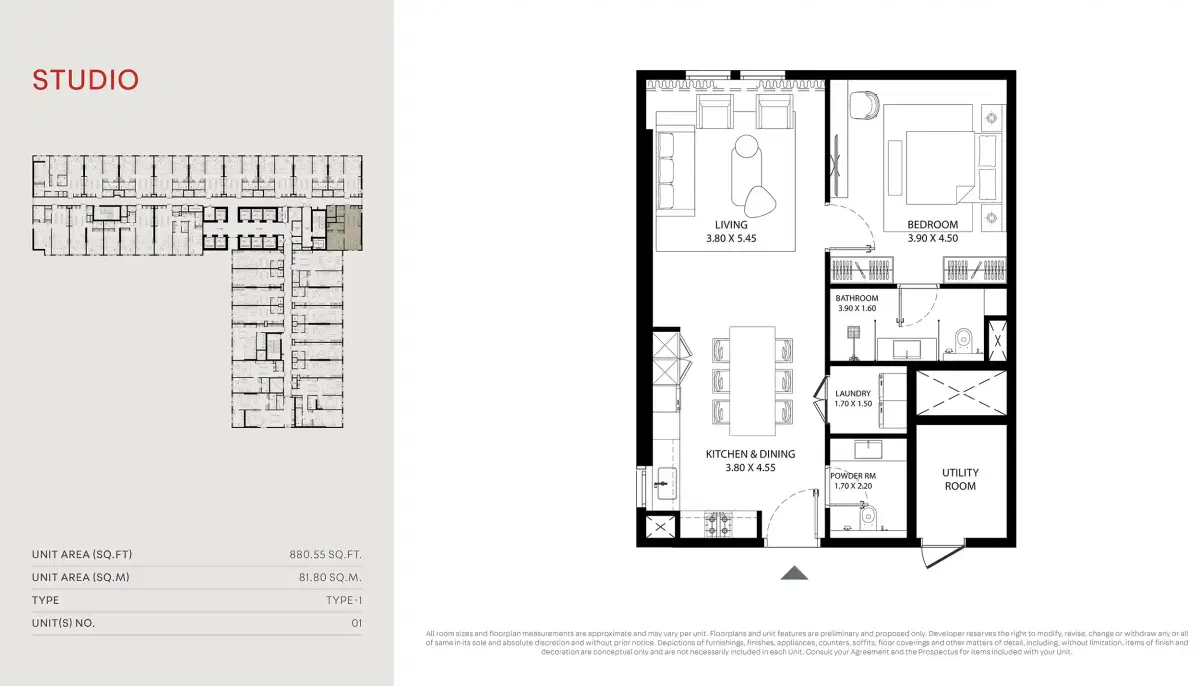 MAG 330 Studios & Apartments in Dubai Studios Floor Plan