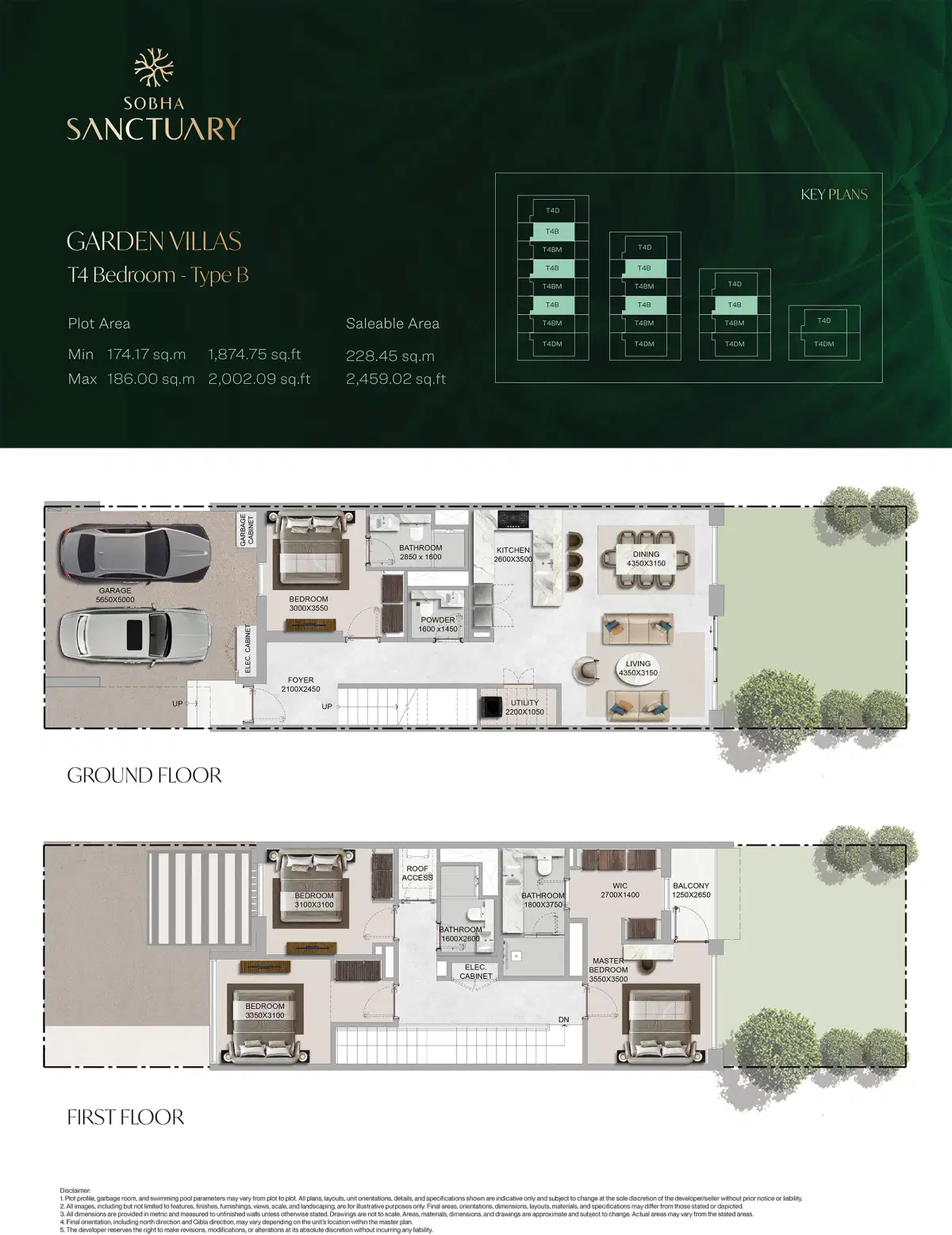 Sobha The Brooks Villas at Sobha Sanctuary Dubai 4 BR Villas Floor Plan