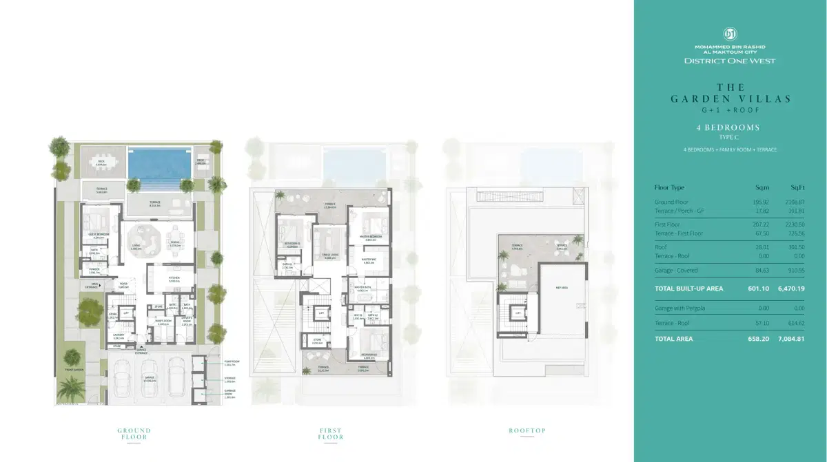 Nakheel District One West Phase 2 Mbr City 4 BR Villas Floor Plan