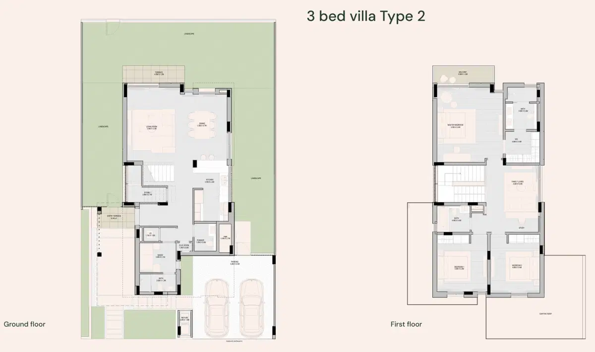 Aldar Haven 3 BR Villa Floor Plan