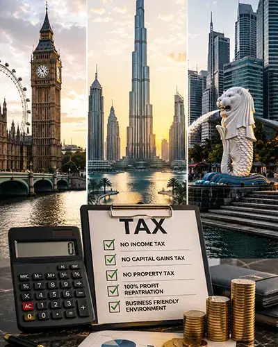 Dubai Tax Benefits vs London, Singapore & Mumbai in 2026
