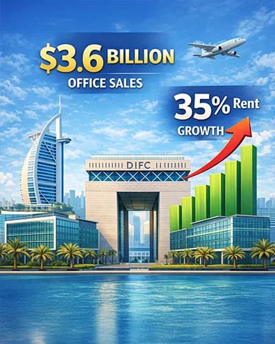 Dubai Office Market 2026: Record $3.6 Billion Sales & 35% Rent Growth in DIFC