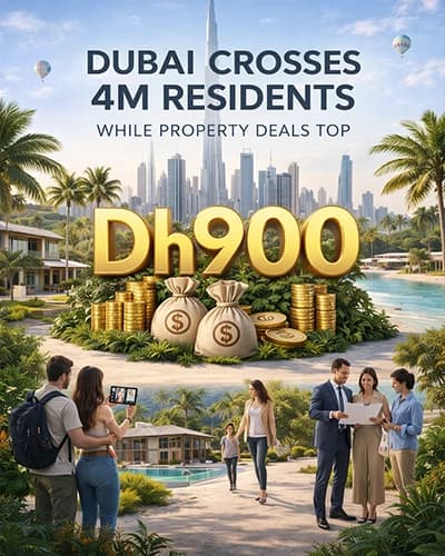 Dubai Real Estate Hits Record: Population Crosses 4M, Deals Top Dh900B