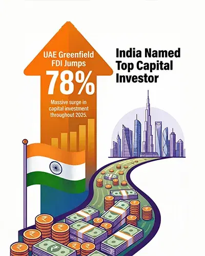 UAE Greenfield FDI Growth : 78% Jump as India Leads Capital Investment in 2025